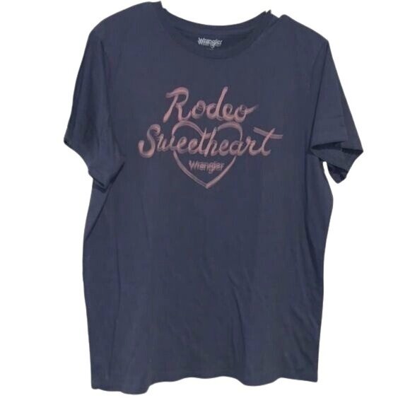 Wrangler Rodeo Sweetheart Womens T-Shirt L grey  Short Sleeve Casual Graphic Tee - Picture 1 of 9